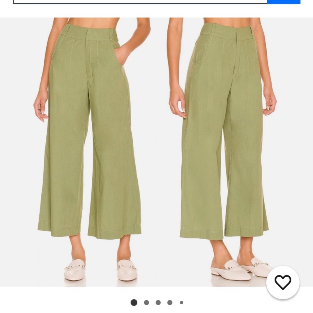 Free People Woman’s Olive Green Wide-Leg Pants Sz 14
